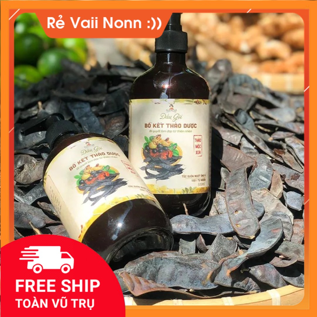 Dầu gội bồ kết thảo dược - thảo mộc xưa 500ml giảm rãy rụng , khử nấm gàu , phục hồi tóc khô xơ , kích mọc tóc con