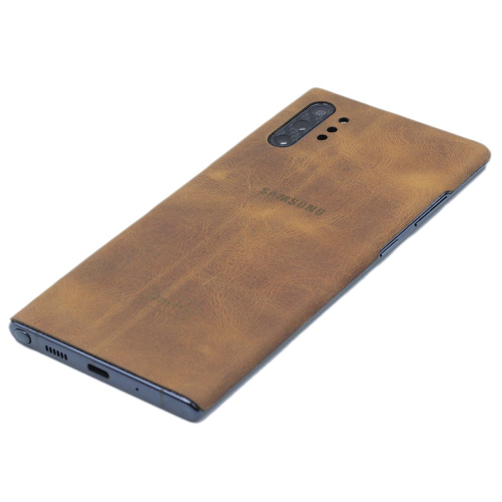 [HCM]Ốp dán da Galaxy Note 10 plus - Da nhập khẩu cao cấp - (Nâu bò sáp )