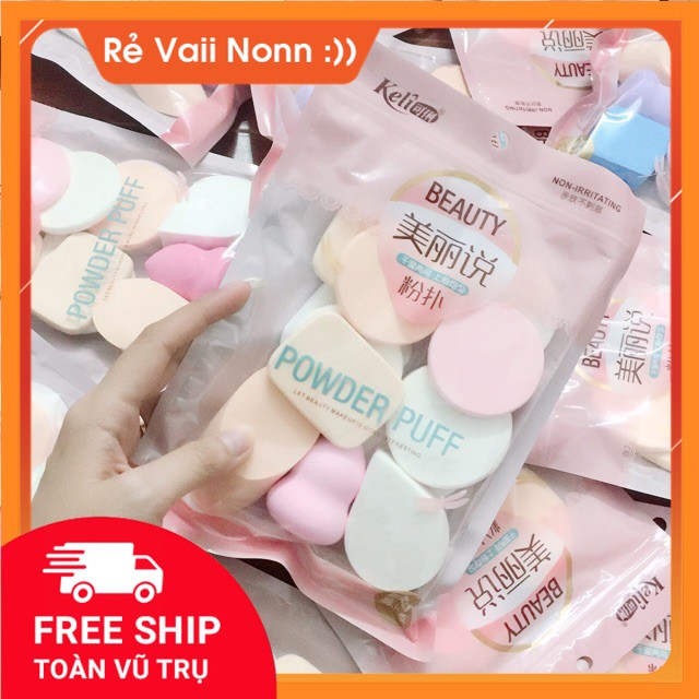 Set 13 bông mút trang điểm keli siêu mềm mịn