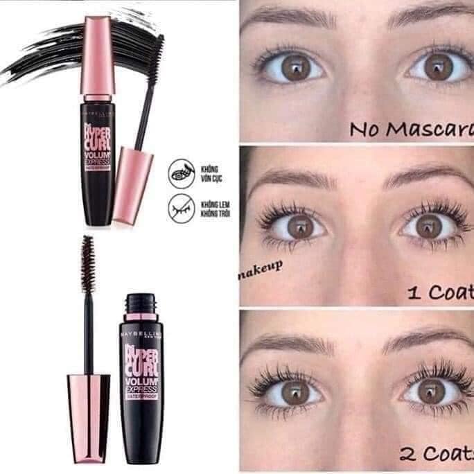[Bản nội địa Thái] Mascara Maybeline Hypercurl không lem không trôi fullsize 9.2ml