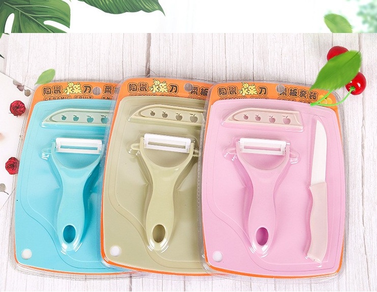 Set cutting tool paring fruit 2 in 1 included cutting board-knife set-knives-cutting board-knife planing-Bo knife