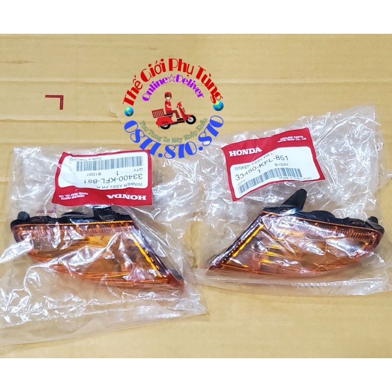 Cặp đèn xi nhan trước Wave Thái 110 zin Honda Thái Lan, củ xi nhan Wave Thái hàng nhập khẩu