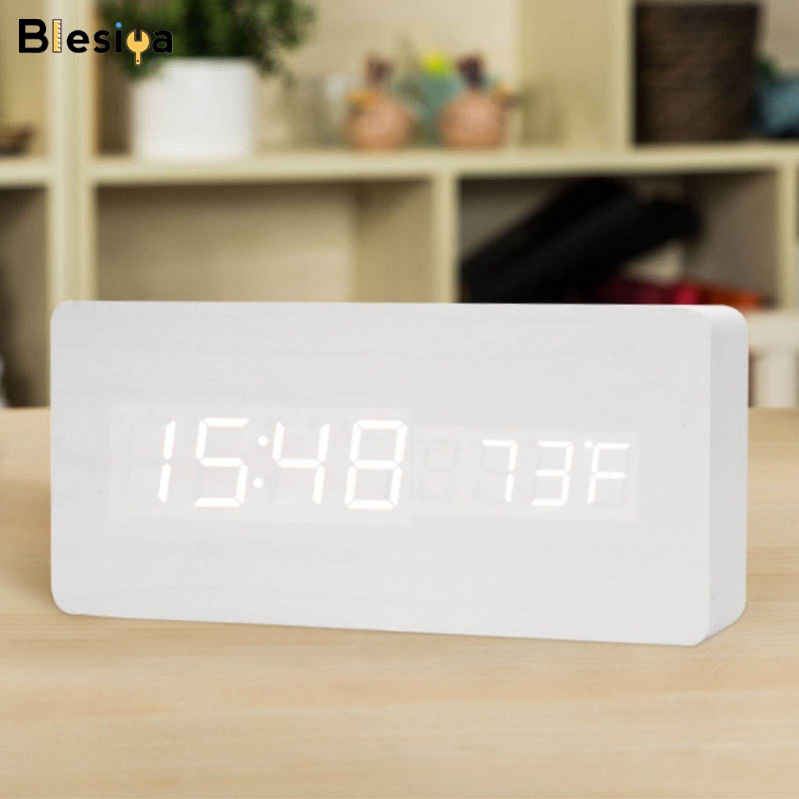 Blesiya Modern Digital Alarm Clock 3 Alarm Setting Large LED Display Home Decor