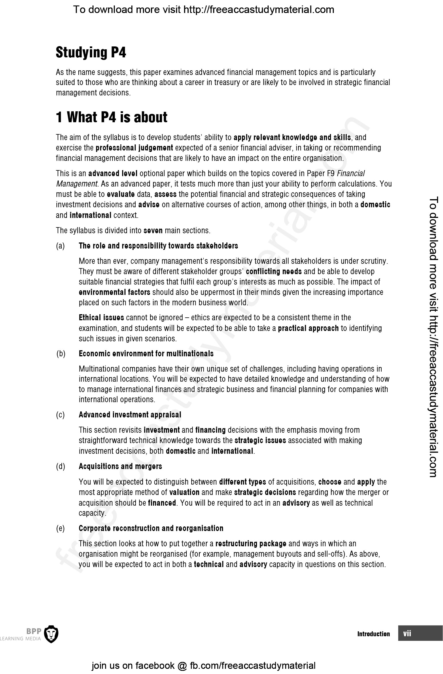 ACCA P4 Advanced Financial Management Study Text