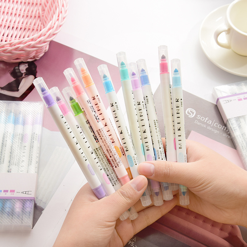 Set 12 Bút Highlight Milkliner Dạ Quang