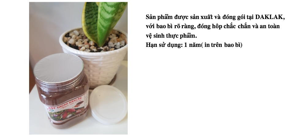 BỘT CA CAO DAKLAK 100% NGUYÊN CHẤT- KHÔNG ĐƯỜNG ( HỘP 500 GRAM)