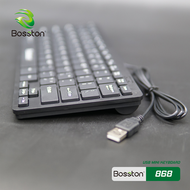 Bàn phím mini có dây Bosston 868/K1000 Thiết kế giảm tiếng ồn / Keyboard Bosston 868/K1000 Mini