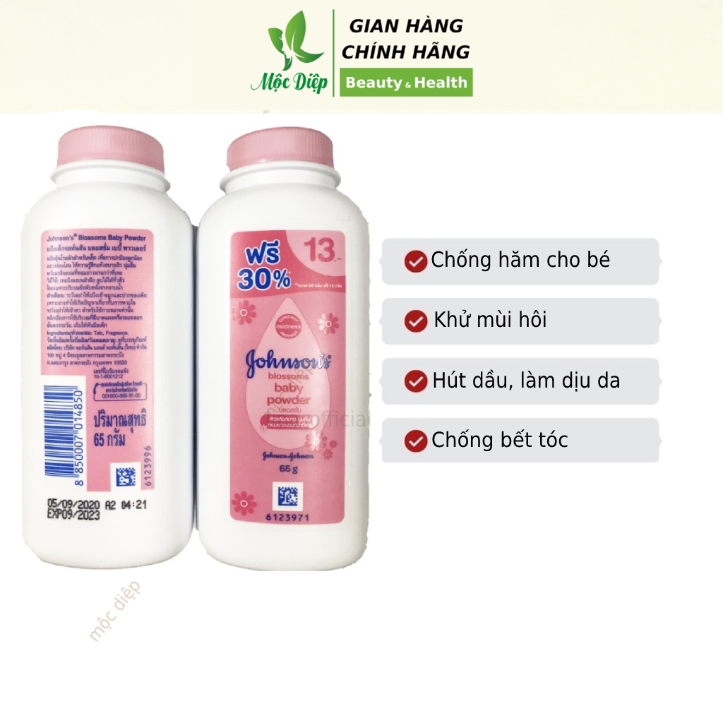 Phấn rôm Johnson Baby 65g cho bé, người lớn - Mộc Diệp