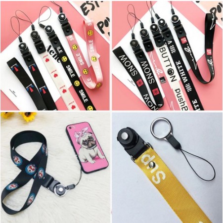 Bao dây đeo điện thoại, Strap thời trang, thẻ nhân viên văn phòng, thẻ học sinh nhựa dẻo bền đẹp, dây vải bản to, co rút
