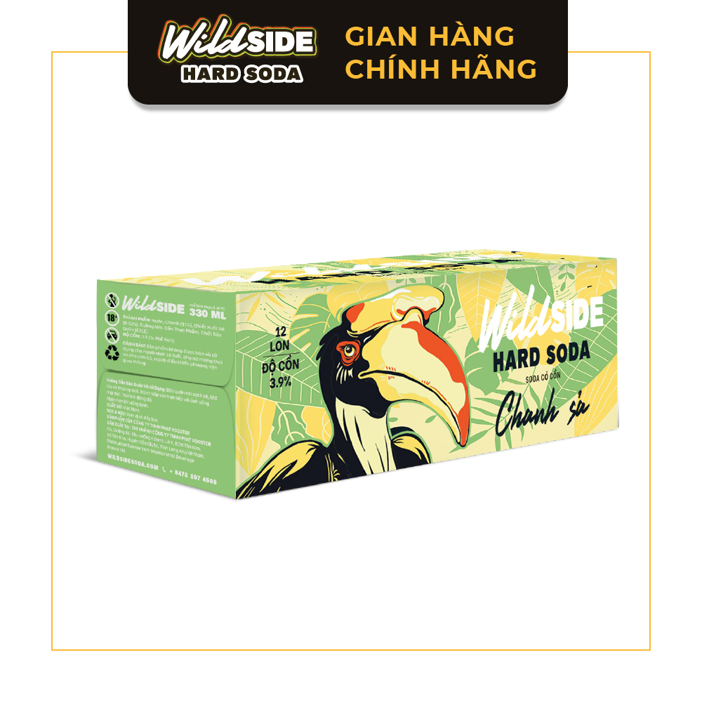 WildSide Hard Soda Vị Chanh Sả 330ml X 12 lon
