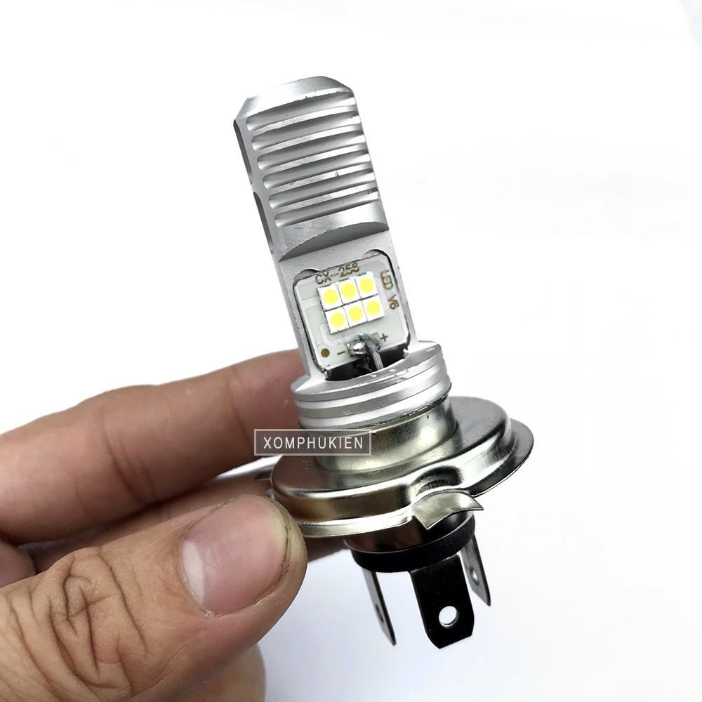 Đèn pha cob 12 tim h4 gắn xe máy