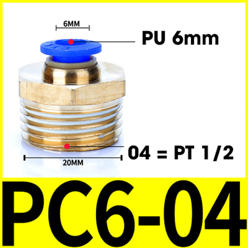 Đầu nối nhanh khí nén PC