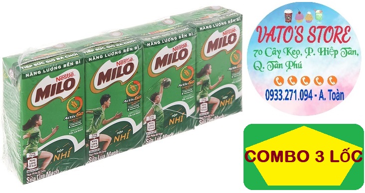 Thùng 48 hộp sữa lúa mạch nestlé milo 48 hộp x 115ml / combo 3 lốc 12 hộp sữa lúa mạch nestlé milo 115ml
