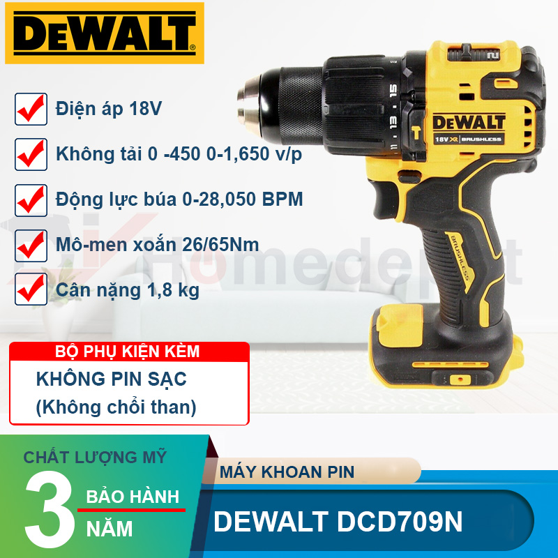 THÂN Máy khoan pin DEWALT DCD709N-KR ( 18V ) body