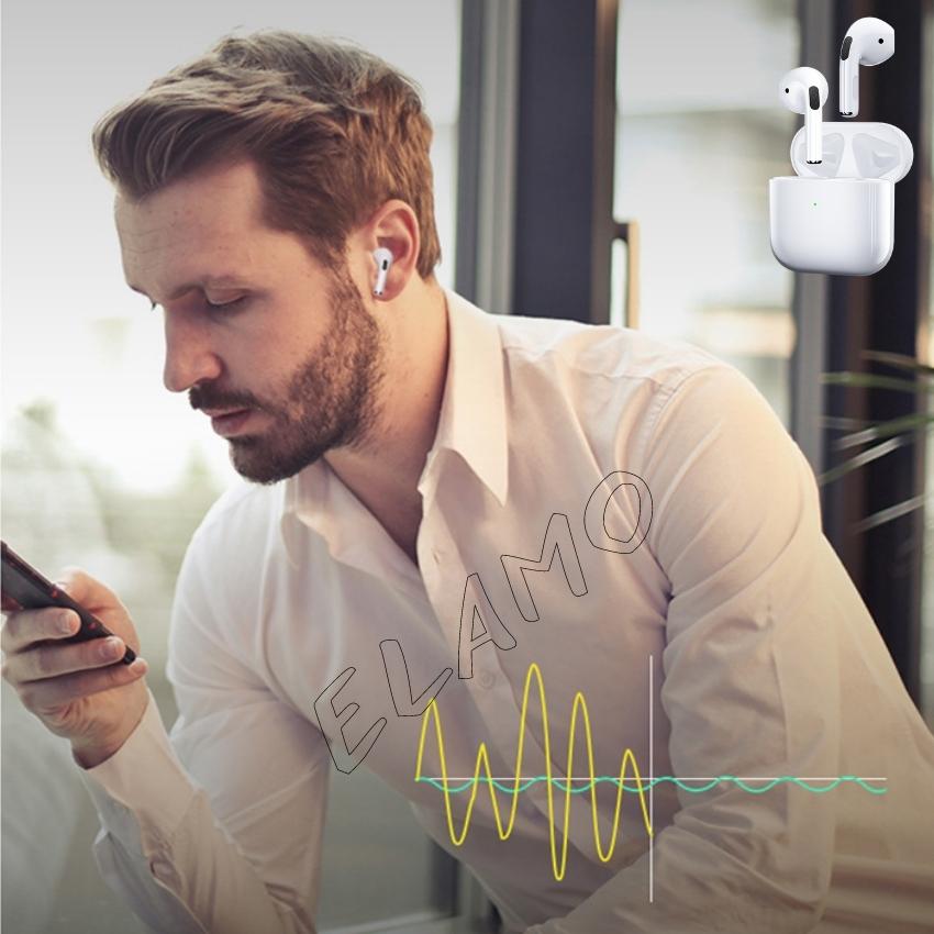 Tai nghe bluetooth pro 4 trả lời cuộc gọi, tai nghe không dây, tai nghe bluetooth không dây điều khiển âm lượng, tai nghe nhét tai không dây âm thanh nổi–Elamo