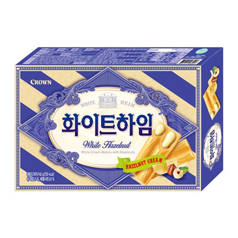 Bánh Quế Crown White Heim (White Hazelnuts) Hộp142 Gram - Nhập Khẩu Hàn Quốc