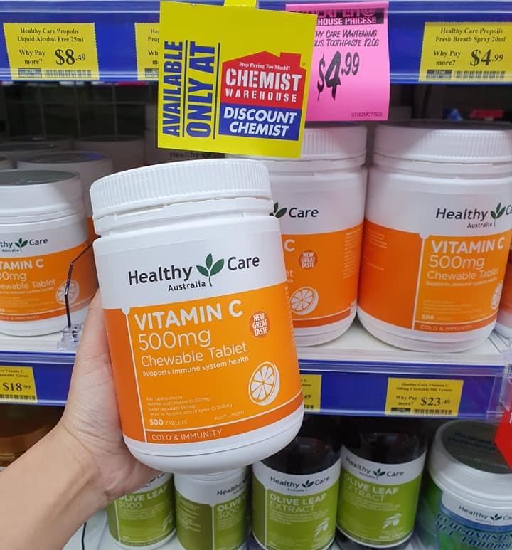 Vitamin c 500mg healthy care 500 viên úc