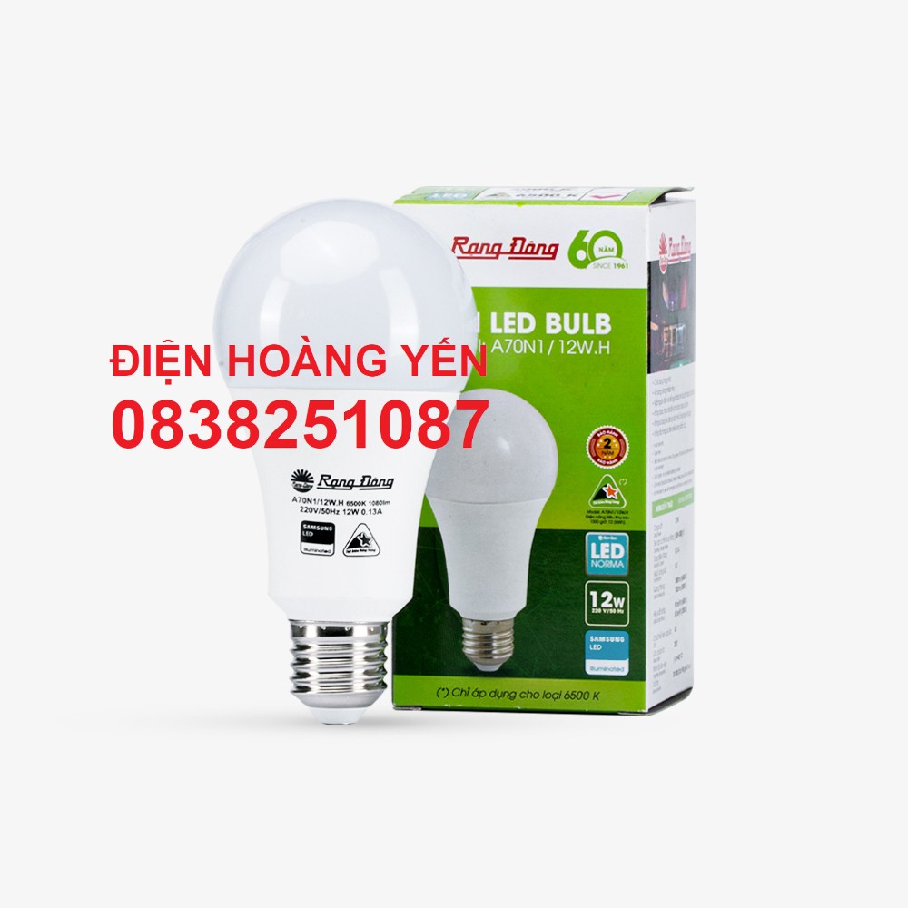 [HCM]Bóng đèn led búp 12 W RẠNG ĐÔNG A70N1/12W