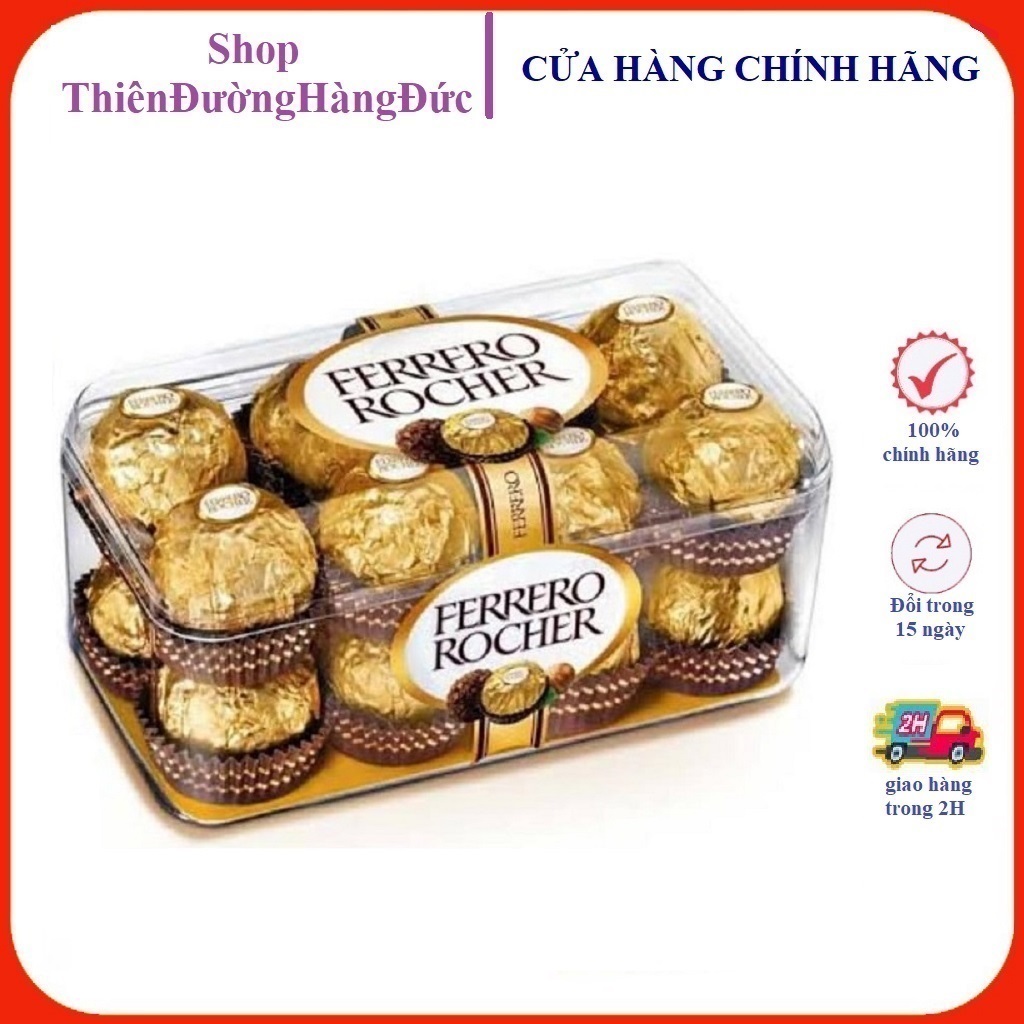 [FREESHIP MAX] [Nhập RS0822 giảm 30k cho đơn 99k]Kẹo Socola Rocher Đức 16 Viên 200g [thienduonghangduc]