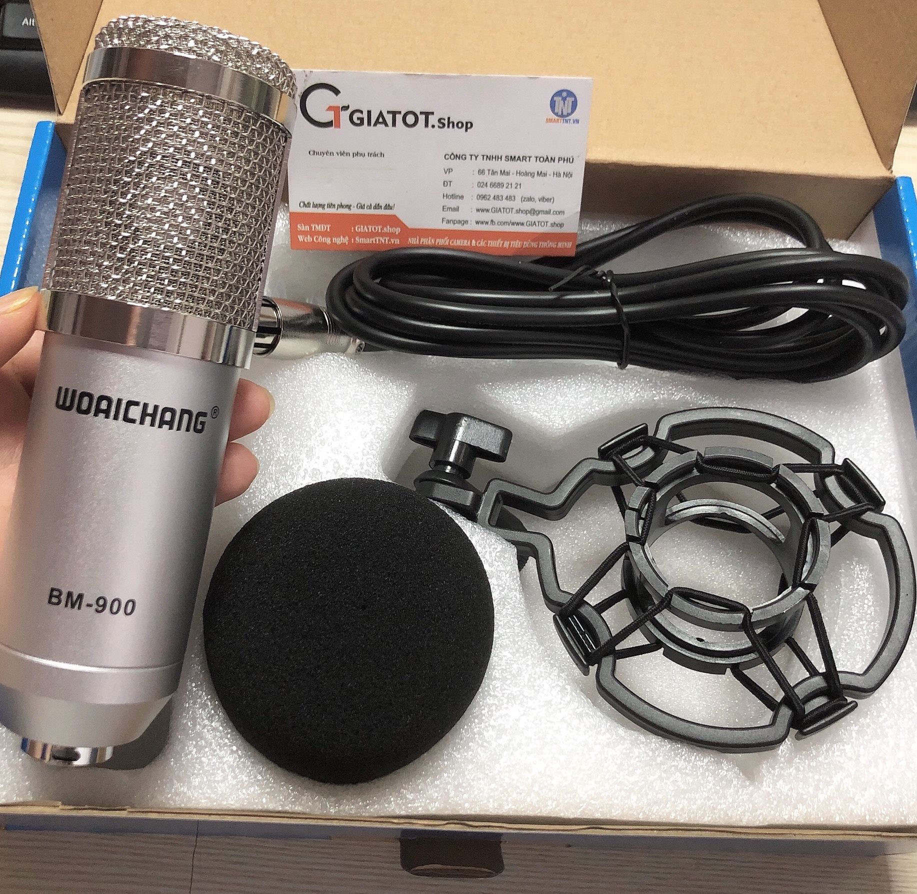 Micro thu âm Studio cao cấp BM900 Woaichang,  micro livestream mic thu âm, kẹp bàn cho mic thu âm.