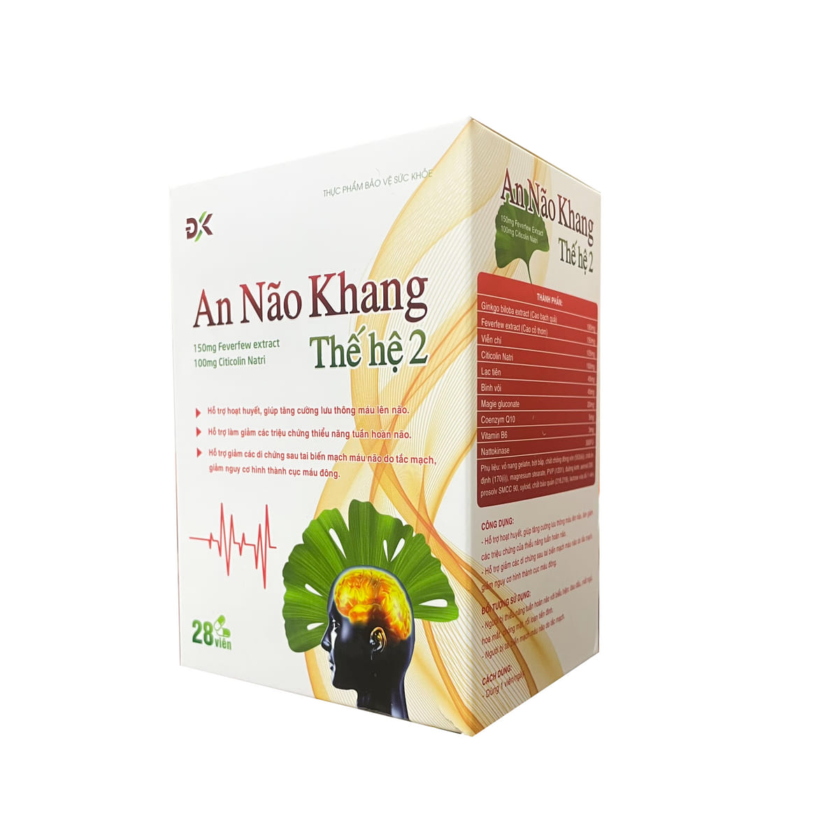 Viên Uống Hoạt Huyết, Lưu Thông Máu Não, Hạn Chế Di Chứng Sau Tai Biến Mạch Máu Não An Não Khang Thế Hệ 2 - Đông Khánh