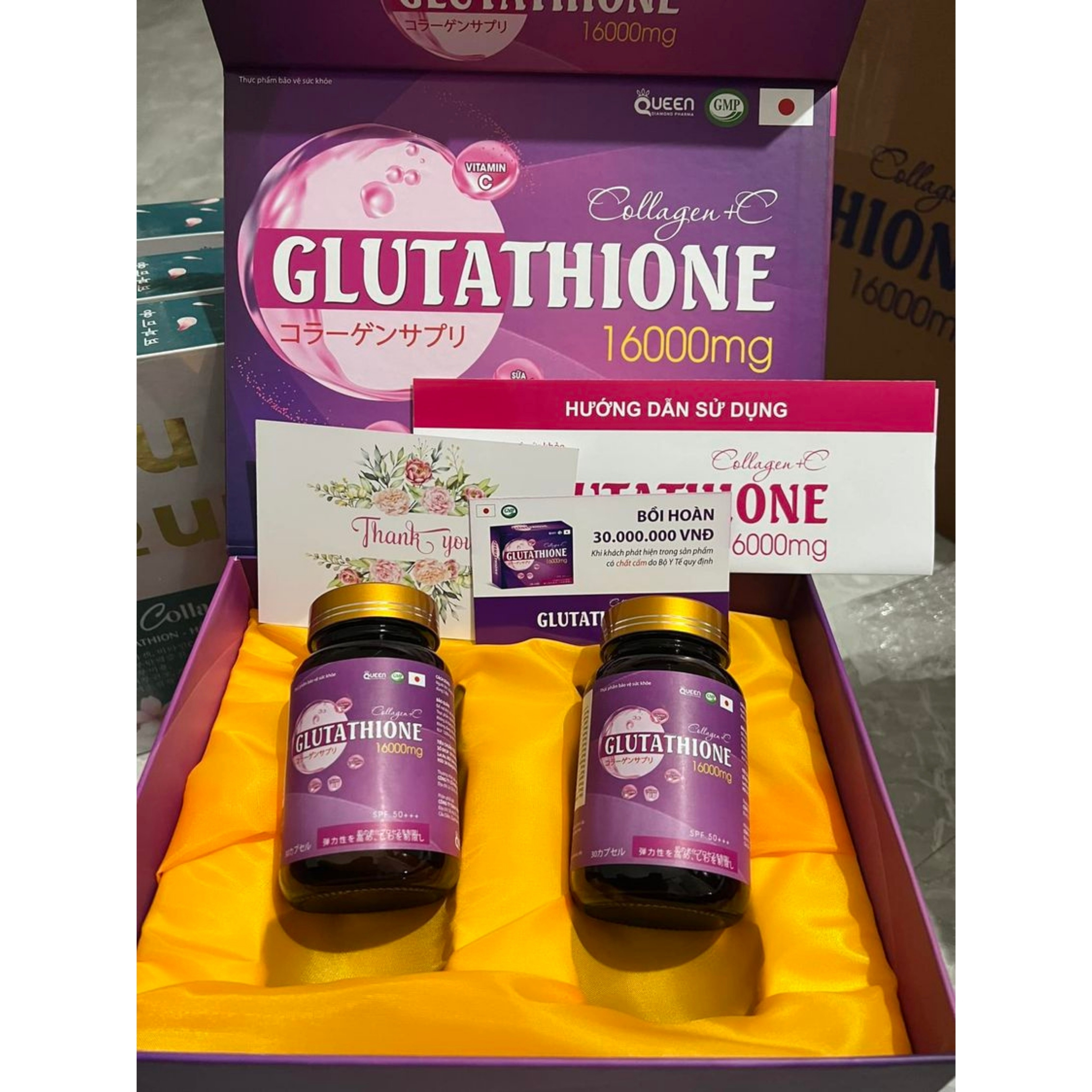 Glutathione 16000mg, Viên uống glutathione Collagen trắng da, nâng tone, giảm nám, thâm, sạm da, trắng da