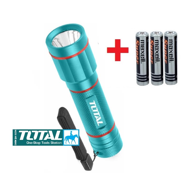 Đèn pin 3w led 250lm chiếu xa 160 mét 76gr ipx4 total tfl013aaa1 tfl013aaa58