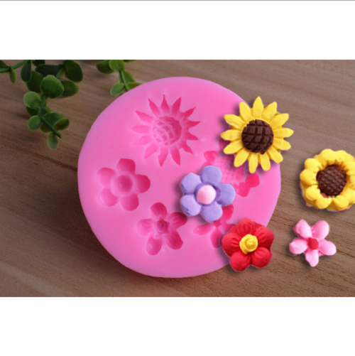 Khuôn silicon 4d 5 hoa cúc nhí xinh