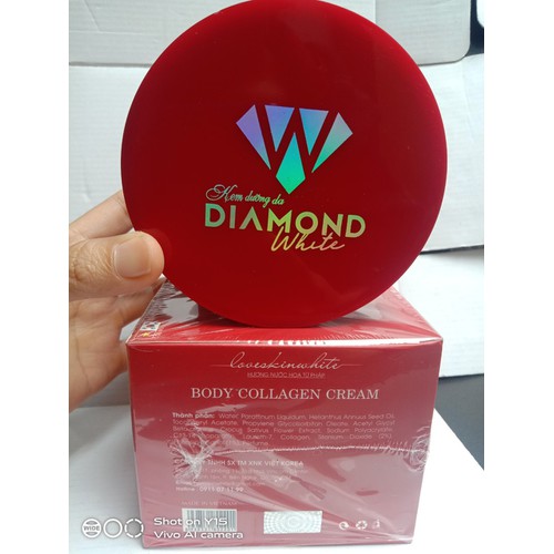 Kem body phấn tươi dưỡng trắng da diamond trắng sáng mịn da