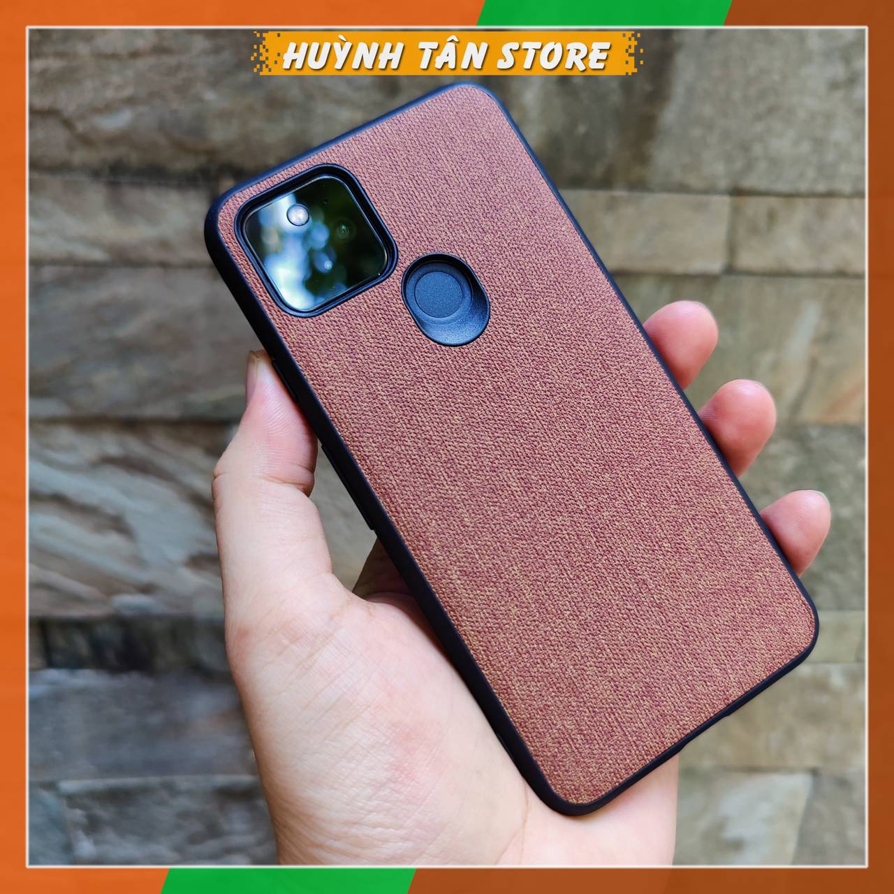 Ốp lưng pixel 5 chống vân tay nhựa cứng viền đen giả vải JEAN 1 màu phụ kiện điện thoại huỳnh tân store