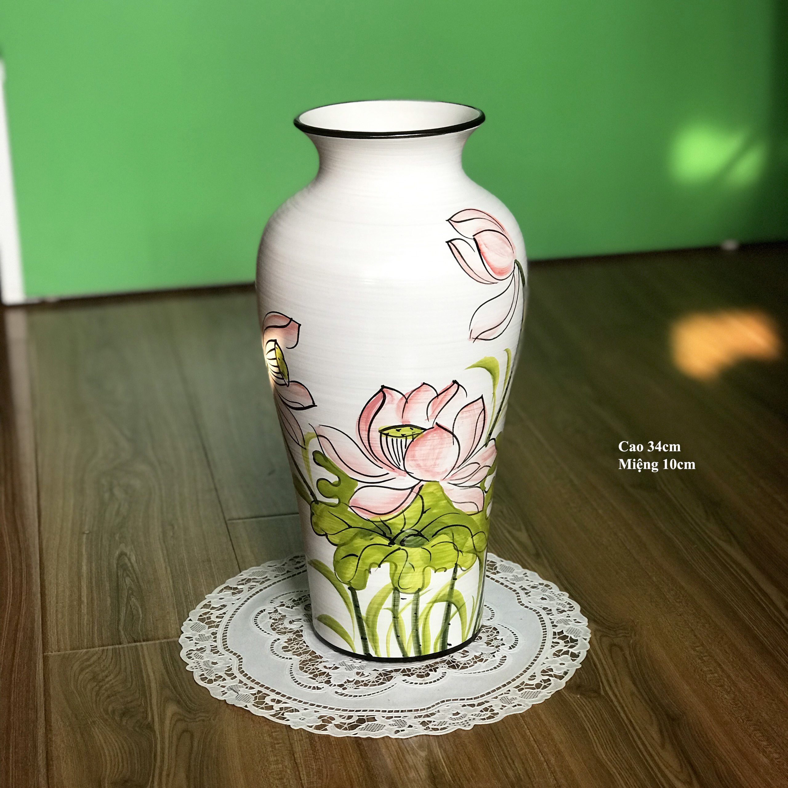 Painted high quality various style cold ceramic garland flower vase ceramic desktop decoration gth387