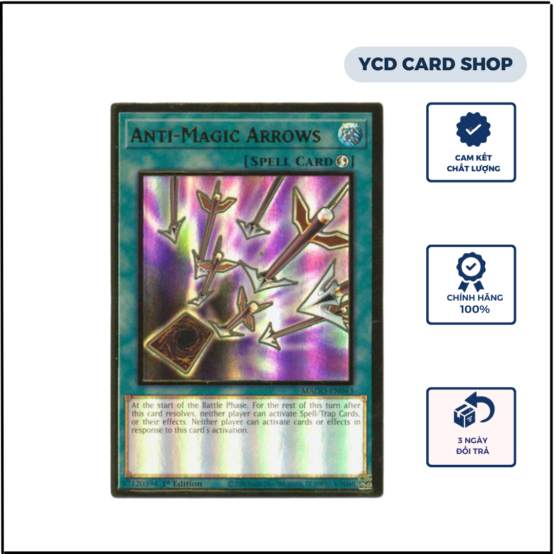 Thẻ bài yugioh chính hãng Anti-Magic Arrows– Premium Gold Rare