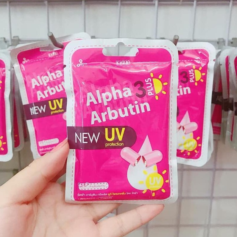 Vĩ Kích Trắng Alpha Arbutin 3 Plus UV Mẩu Mới Vĩ 10 Viên