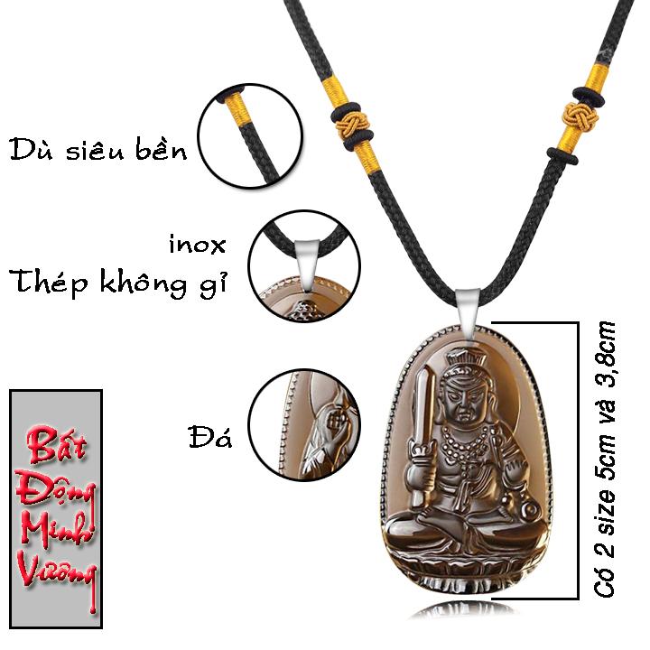 DÂY CHUYỀN PHẬT HỘ MỆNH TUỔI DẦN (dây dù thái + mặt đá) -  BẤT ĐỘNG MINH VƯƠNG
