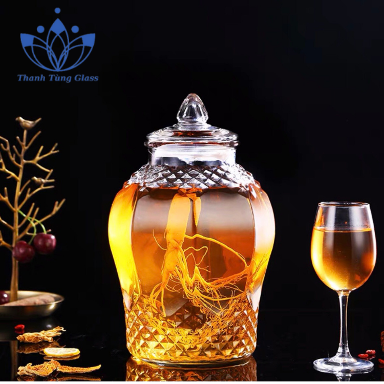 Bình Ngâm Sâm Thủy Tinh 8833 15 Lít không Van