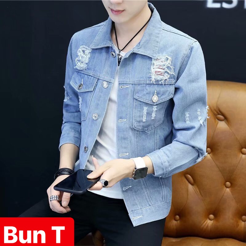 ÁO KHOÁC JEAN NAM CHẤT BÒ XANH NGỌC VẢI ĐỎ NHẬT BẢN SÀNH ĐIỆU T&T-88 CAO CẤP - TRANGBUN FASHION