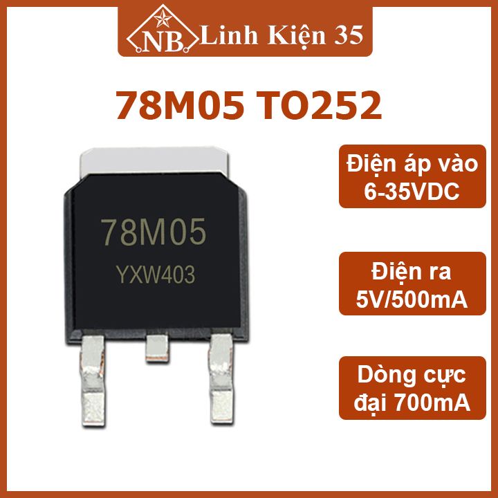 IC chức năng 78M05 kiểu chân TO252 ổn định điện áp dùng trong mạch nguồn