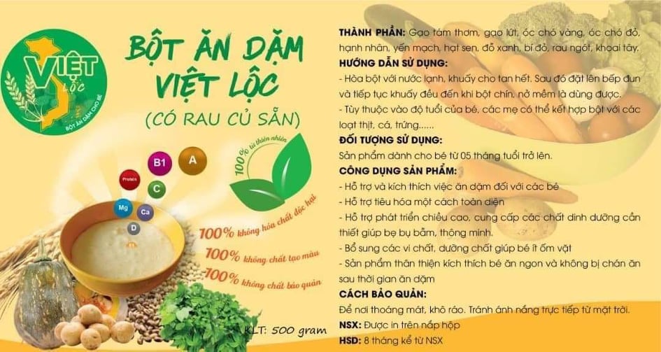 Bột Ăn Dặm Việt Lộc  Dành Cho Bé 4 - 10 Tháng