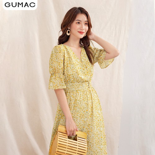 Đầm hoa eo nhún GUMAC DA1029 - Size M