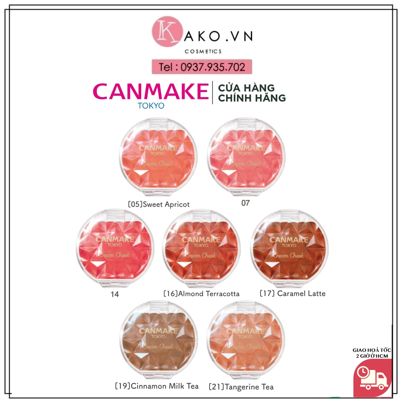 Phấn má hồng dạng kem Canmake Cream Cheek Nhật Bản