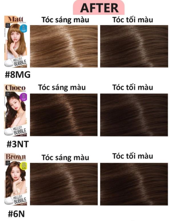 Bọt Gội Nhuộm Tóc Miseen Hello Bubble Foam Color
