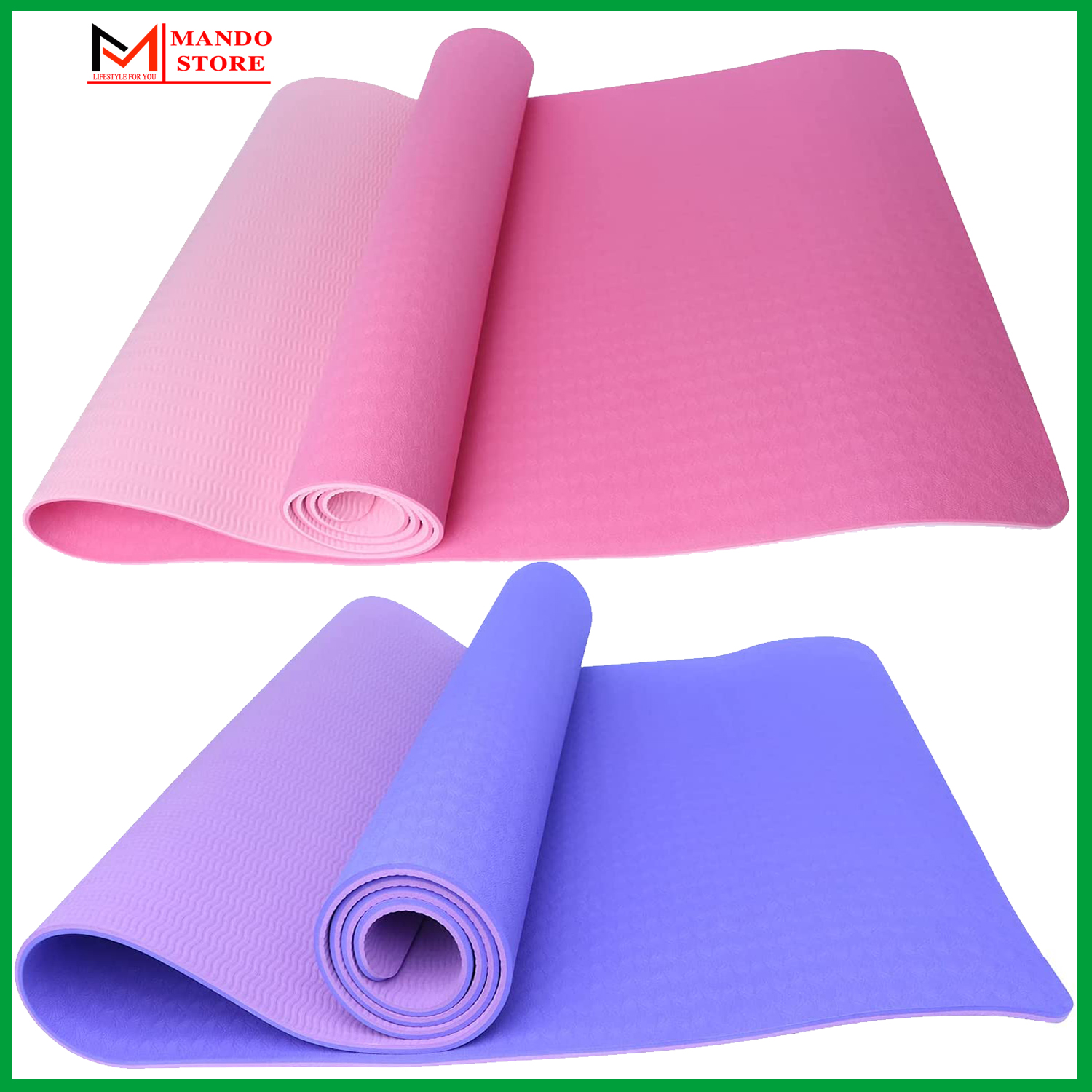 [Dày 6mm + Túi Dây] Thảm Tập Yoga 2 Lớp TPE Dày 6mm Cao Cấp Chống Trượt – Chọn Màu – Tặng Kèm Túi Đựng Và Dây Buộc Thảm Yoga Xịn