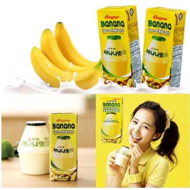 [BINGGRAE] SỮA CHUỐI HÀN QUỐC 200ML - [빙그레] 바나나맛 우유 200ML (Free Ship)