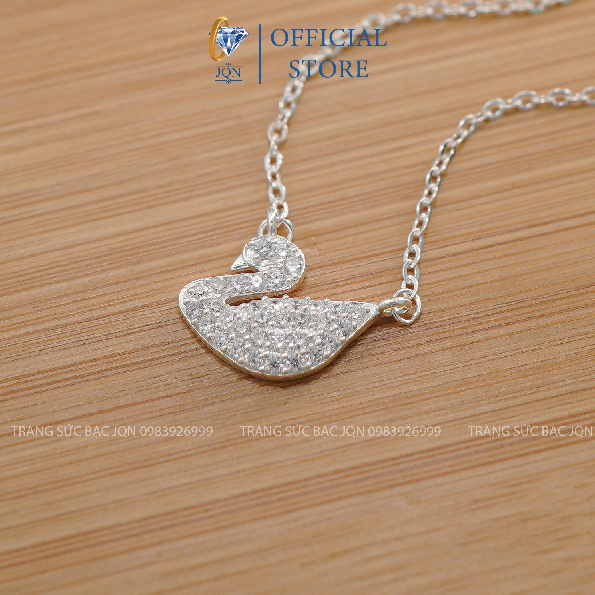 Dây chuyền nữ bạc thật jqn mẫu vòng cổ thiên nga thời trang chất liệu bạc ta sáng đẹp