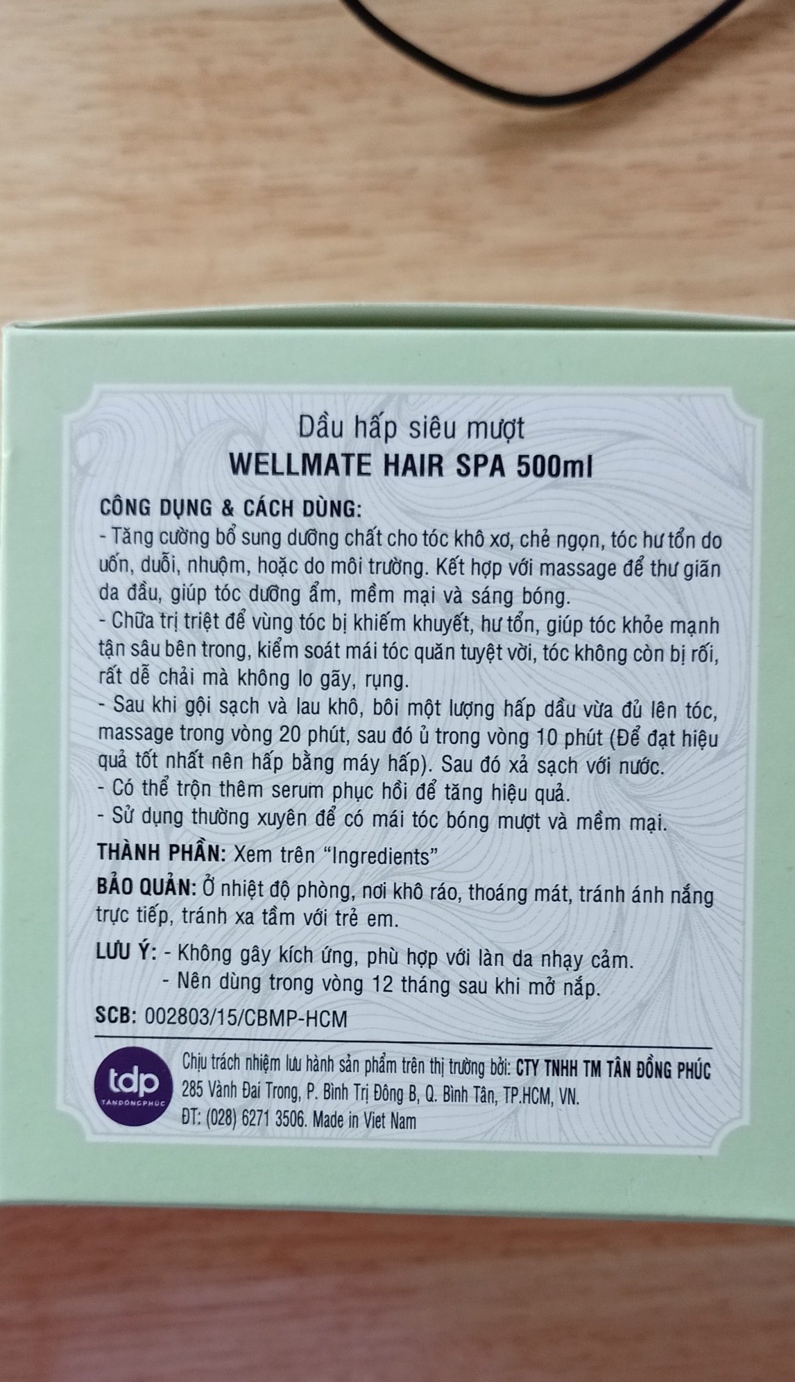 [HCM]Dầu hấp siêu mượt Wellmate 1 sao hair spa 500ml