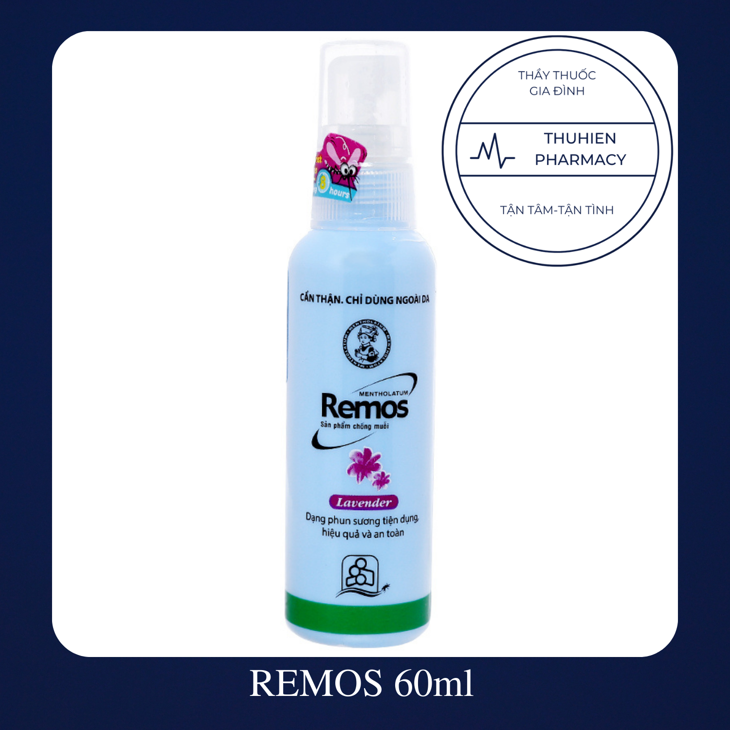REMOS - xịt chống muỗi hương Lavender (Lọ 60ml)