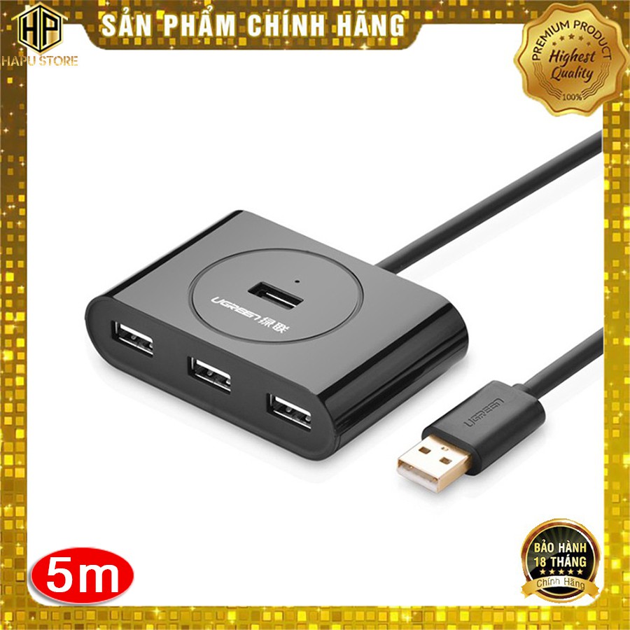 Cáp mở rộng USB 2.0 UGREEN 20212 dài 5M chia USB 4 cổng  - HapuStore