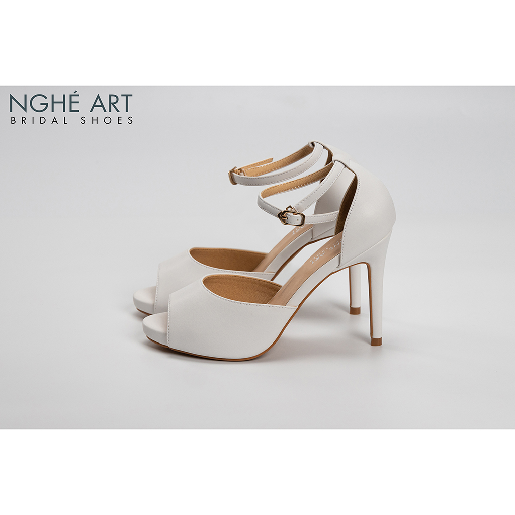 Giày cưới Nghé Art basic cao gót quai sandal 286