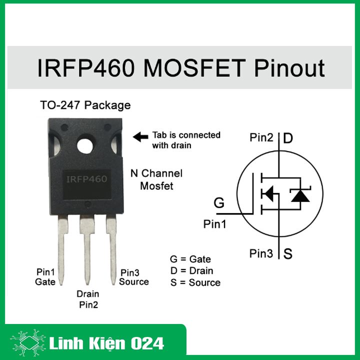Mosfet IRFP460 TO-247 20A 500V N-CH