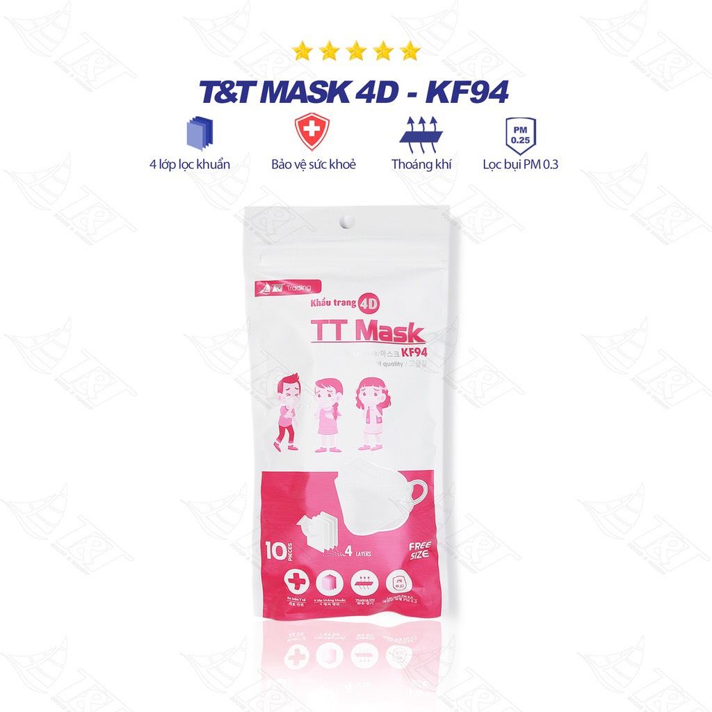 KHẨU TRANG 4D TRẺ EM TT MASK ( HỘP 10 CHIẾC)